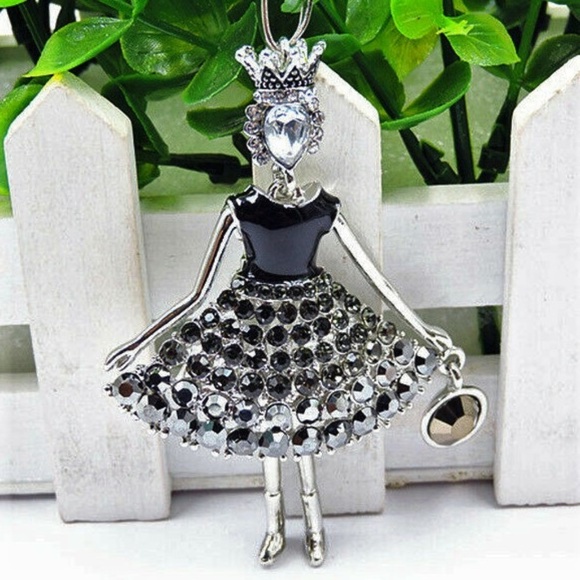 Lirrio's Closet Jewelry - Princess Rhinestone Enamel Crown Pendant NWT